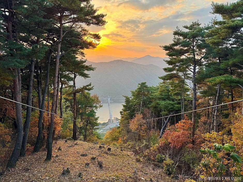 보현산댐 짚와이어 사진 2